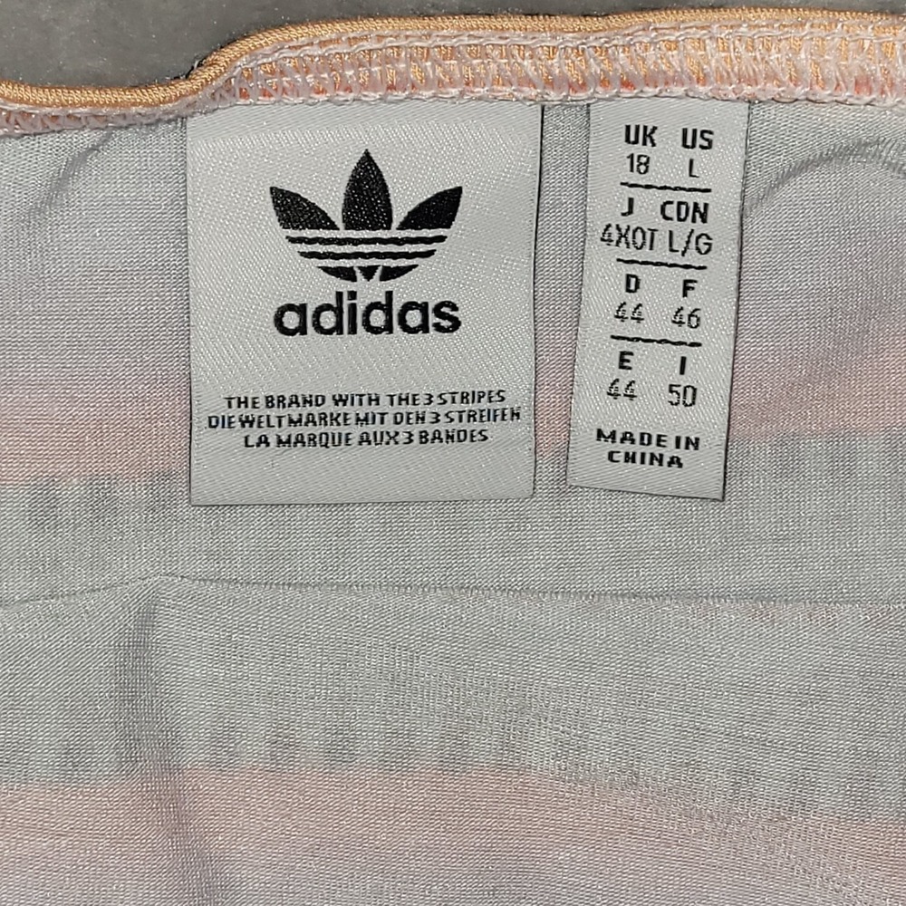 ADIDAS ORIGINALS Women's Striped Multicolor Off The Shoulder Shirt Crop Top Sz L - Picture 9 of 10